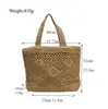 Bolso Nuevo de Paja Hueca para Mujer, Bolso Versátil Tejido a Mano, Bolso Tote de Hombro de Gran Capacidad, Bolso de Playa para Vacaciones en la Costa