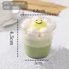 Taza de Pudín Gelatina Postre Mesa Desechable Plástico Transparente Cuadrada Mini Taza Mousse con Tapa Grado Alimenticio