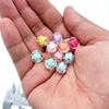 Contas de Abóbora Acrílicas de 12mm com Furos, Contas Soltas para Correntes de Celular DIY, Colares, Pulseiras, Contas Redondas de Cores Variadas
