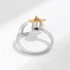 Europa y Estados Unidos transfronterizos anillo de estrellas y luna anillo giratorio para mujeres alivio de la ansiedad descompresión descompresión conjunto de anillos abiertos