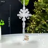 Decoraciones navideñas transfronterizas lentejuelas colgante acrílico colgante de copo de nieve transparente accesorios para la disposición de la escena del árbol de Navidad