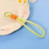 Pin Frijol Tejido a Mano Corto Lanyard para Llaves Llavero de Muñeca Simple Colgante de Bolsa de Color Material Accesorios