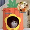 Nido para Gatos Resistente al Desgaste Nido para Garras de Gato Túnel para Gatos Nido para Mascotas de Cuatro Estaciones Nido para Gatos con Forma de Zanahoria Tridimensional Multifuncional Semicerrado