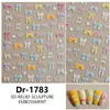 Redanco5D Em relevo Ins Popular Desenho Animado Adesivos de Unha Laço Fofo Decalques 3D para Unhas Dr1784