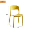Silla de Plástico Engrosada con Respaldo para Uso Doméstico, Silla de Comedor, Silla de Ocio, Taburete Apilable para Uso Comercial en Restaurantes, Silla de Repuesto para Sala de Estar