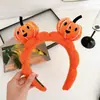 Abóbora de Halloween Faixa Engraçada para Cabeça Menina Rosto de Desenho Animado Fofo Faixa para Lavar o Rosto Anel de Manga à Prova de Água Acessórios de Cabelo para Fantasia de Feriado