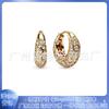 Pandora 925 cobre blanco plateado oro rosa personalidad simple aretes huecos redondos con forma de corazón aretes de botón