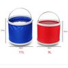 Balde dobrável prático para áreas externas, balde dobrável de tecido Oxford com impressão personalizada e publicidade, balde de tecido Oxford 600D