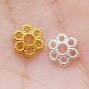 Liga diy pequeno suporte de flor 6mm torção padrão flor suporte contas pérola gaxeta espaçador joias acessórios fábrica atacado
