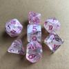 Dados transparentes de dos colores con siete granos, dados flotantes de seda de dos colores, dados de cristal transparentes para juegos de múltiples números.