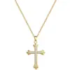 [Acero de titanio] Elegante y hermoso collar con cruz de diamantes, ligero y lleno de luz, de lujo, lleno de diamantes, cadena de clavícula para mujer, cadena de acero de titanio.