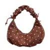 Bolsa plissada estilo coreano, chique, de bolinhas, estilo nicho, para mulheres, nova bolsa pequena versátil de grande capacidade para ombro e transversal, 2026