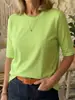 2026 Ropa de Mujer Transfronteriza de Amazon Camiseta Cómoda Versátil Casual Cuello Redondo Hombro Normal Manga Media Ropa Exterior Ropa Interior Top