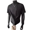 Camiseta de Manga Corta para Hombre de Seda de Hielo Fina a Rayas, Nueva Tendencia Fresca y Sencilla, Gama Alta, Verano 2026