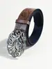 Cinturón Estilo Corte Bohemio con Hebilla Vintage de Mariposa con Pedrería, Textura Repujada, Hebilla Lisa y Cinturón para Jeans