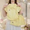 Traje para niña 2025 Verano Nuevo Estilo Bordado Cuello Polo Color Sólido Letra Top Dos Piezas Falda Moderna