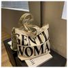 Bolsa de Ombro Feminina de Lona Atacado Grande Capacidade Simples 2024 Nova Artística Lazer Viagem Carta Bolsa Tote de Trabalho