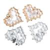 Accesorios de joyería coreana DIY oro brillante plata brillante aleación colgante pequeño colgante de pulsera incrustado con diamante amor hueco