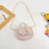 Bolso infantil, bandolera de princesa coreana, con lazo de dibujos animados, estilo Chanel, con cadena.