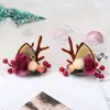 Diadema de Navidad para niños, par de pinzas para el pelo, pinza de asta, diadema de flor linda para niños, diadema de Navidad DIY