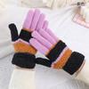 Guantes de Invierno de Dos Dedos Expuestos para Hombre y Mujer Ruiya Estilo Nuevo Oficina Escritura Mecanografía Sin Dedos Color Cálido Bloqueo de Color Guantes de Punto