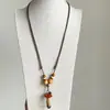 Colar com Pingente de Cogumelo de Contas de Madeira Moda Estilo Étnico Corrente para Clavícula Personalidade Nicho Joias de Alto Padrão Atacado para Mulheres