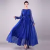 Vestido de gasa de seda de estilo nuevo al por mayor, seda sintética, retro artístico, dobladillo extragrande, vestido bohemio para mujer