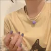 Joyería Transfronteriza Europea y Americana Más Vendida Collar de Perlas de Lujo Ligero Estilo Dulce y Fresco Cadena para Clavícula con Lazo de Cinta Amor