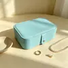Caja de joyería antioxidante de fábrica, caja de embalaje para accesorios de cuero, caja de almacenamiento para anillos, pendientes, pulseras con personalización de logotipo