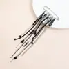 Accesorios transfronterizos europeos y americanos, broche de perlas negras estilo chica hot dulce y genial, cadena de borlas multicapa, alfiler fresco y elegante para mujer