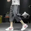 Calça Capri Estilo Americano Masculina Verão Fina Reta Solta Casual Calça Moda Coreana Gorducho Plus Size Shorts