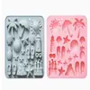 Forma de Silicone, 12 Cavidades Formas Florais Múltiplas, Formas de Silicone Reutilizáveis para Chocolate, Doces, Sabonete, Gelatina, Resina, Confeitaria, Decoração de Bolo