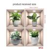 Pegatina de pared con marco de fotos 3D de simulación de flores y plantas verdes, para dormitorio, sala de estar, TV, fondo, autoadhesiva