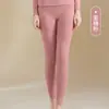 Nueva colección de otoño e invierno: Conjunto cálido de mujer con cuello medio alto, compuesto por ropa interior térmica y pantalones de mezcla de acrílico ultrafino, cachemira y seda, disponible para dropshipping