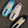 Cuchillo de utilidad magnético desmontable de pingüino con rebote automático, portátil y compacto, para oficina, apertura de paquetes y apertura de sobres