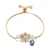 Coleção de pulseiras olho de diabo transfronteiriça europeia e americana novo estilo criativo pulseira de olho azul ajustável de puxar em estoque