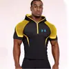 Fábrica de Origem Roupas com Capuz Meio Zíper Ajustadas Fitness Alta Elasticidade Secagem Rápida Proteção Solar para Treinamento e Corrida