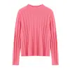 Suéter de Caxemira Estilo Coreano Emagrecedor Camisa Base Pura Montanha Cânhamo Torcido Outono e Inverno Feminino Gola Alta Meia Slim Novo Grosso