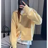 Nuevo cárdigan con capucha para mujer, diseño de otoño e invierno, estilo coreano, corte holgado, efecto adelgazante, top de manga larga, se puede usar como capa exterior