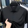 Camisa de Verano Sin Costuras de Manga Corta para Hombre, Delgada, Transpirable, Camisa de Color Sólido, Casual de Negocios, Ropa para Hombre de Manga Media de Seda de Hielo, Estilo Popular