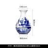Jarrón de cerámica Jingdezhen, jarrón de cerámica con loto en relieve pintado a mano, adornos decorativos de cerámica, jarrón chino hidropónico