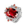 Kaiwei TikTok Online Rojo en Vivo Rectangular Diamante Rojo Diamante Rojo Tan San Azul Verde Diamante Anillo Colgante Collar Joyería de Color Traje
