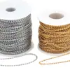 Cadena de girasol de acero inoxidable, cruz, cadena con relieve en forma de O, cadena con baño de oro al vacío de acero de titanio, collar, pulsera para DIY
