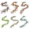 Enredadera de trompeta artificial Amazon transfronteriza, enredadera morada, follaje, enredadera para decoración de bodas y eventos, enredadera de flores artificiales