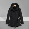 Chaqueta de exterior de longitud media para mujer Tres en uno Desmontable 2023 Nueva con forro polar Engrosada Chaqueta de invierno Tendencia
