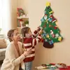 Árbol de Navidad de fieltro transfronterizo para niños, juguete educativo para niños, decoración de ambiente navideño, adorno colgante para pared del hogar y dormitorio
