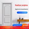 Fabricantes vendem porta de pintura moderna de carvalho, porta de pintura interna antipressão branca, porta de pintura de villa moderna