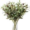 Flores Falsas, Galhos de Oliveira Simulados, Plantas Artificiais, Hastes Verdes, Folhas de Magnólia, Frutos Falsos, Inserções de Folhas de Tecido de Seda