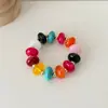 Pulsera elástica de cuentas planas estilo vintage europeo y americano para mujer, pulsera de resina superventas transfronteriza, joyas y accesorios para la mano