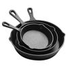 Juego de Sartén de Hierro Fundido de Tres Piezas Olla Doméstica Sartén de Hierro Anticuada Sartén para Huevos Juego de Utensilios de Cocina Antiadherentes sin Recubrimiento Dropshipping